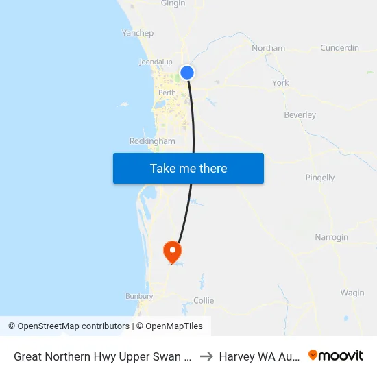 Great Northern Hwy Upper Swan Primary S1 to Harvey WA Australia map