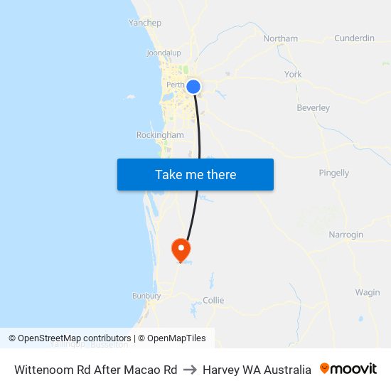 Wittenoom Rd After Macao Rd to Harvey WA Australia map