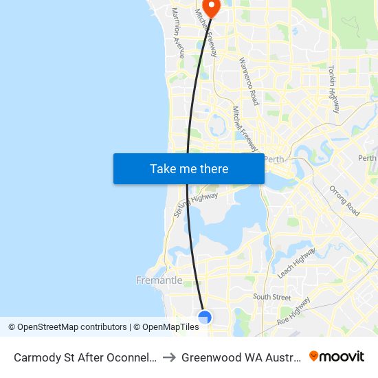 Carmody St After  Oconnell St to Greenwood WA Australia map