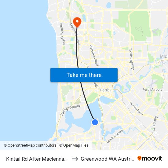 Kintail Rd After Maclennan Rd to Greenwood WA Australia map