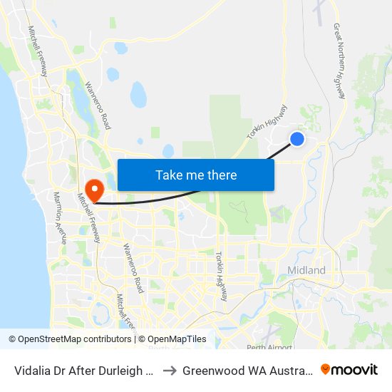 Vidalia Dr After Durleigh Rd to Greenwood WA Australia map