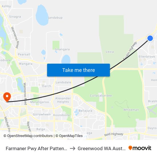 Farmaner Pwy After Patten Way to Greenwood WA Australia map