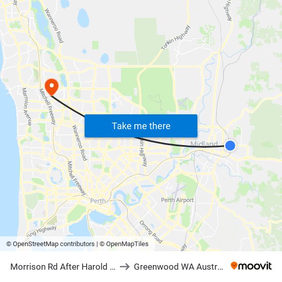 Morrison Rd After Harold Rd to Greenwood WA Australia map