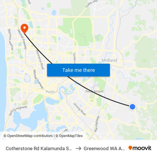 Cotherstone Rd Kalamunda Shs Stand 3 to Greenwood WA Australia map