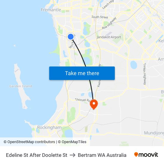 Edeline St After Doolette St to Bertram WA Australia map