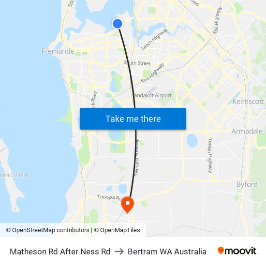 Matheson Rd After Ness Rd to Bertram WA Australia map