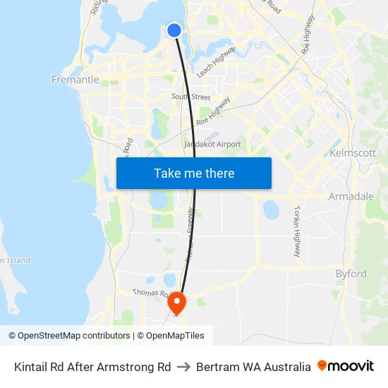 Kintail Rd After Armstrong Rd to Bertram WA Australia map