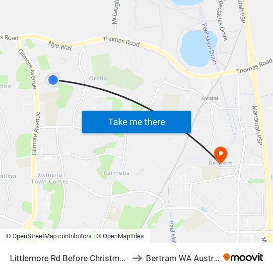 Littlemore Rd Before Christmas Av to Bertram WA Australia map