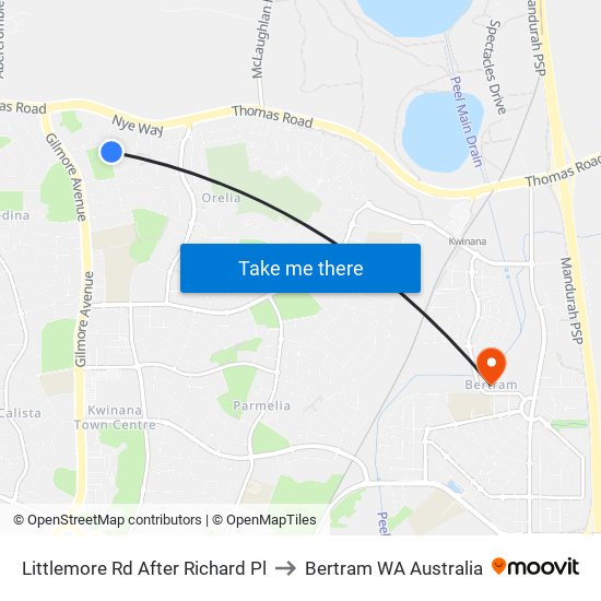 Littlemore Rd After Richard Pl to Bertram WA Australia map