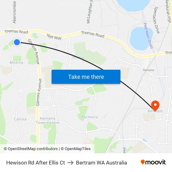 Hewison Rd After Ellis Ct to Bertram WA Australia map