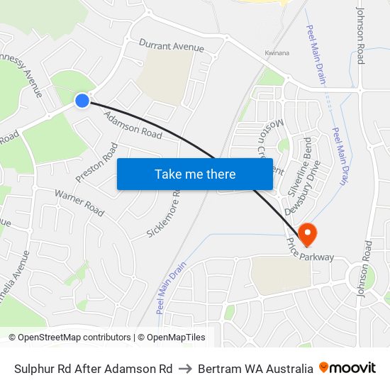 Sulphur Rd After Adamson Rd to Bertram WA Australia map