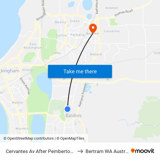 Cervantes Av After Pemberton Bvd to Bertram WA Australia map