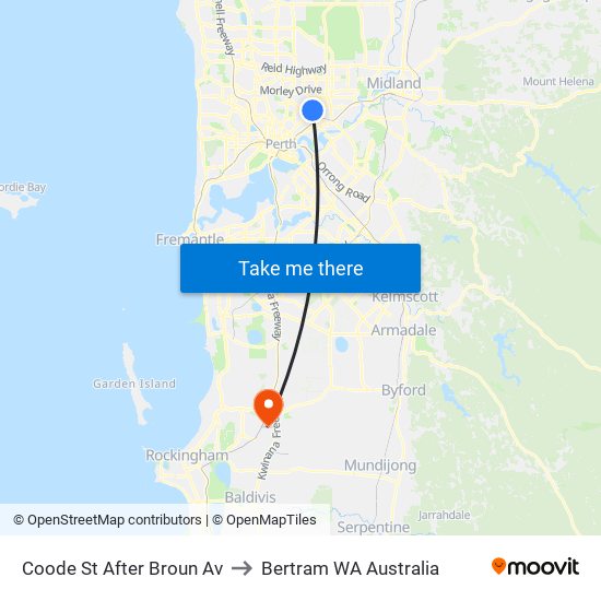 Coode St After Broun Av to Bertram WA Australia map