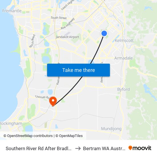 Southern River Rd After Bradley St to Bertram WA Australia map