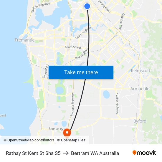 Rathay St Kent St Shs S5 to Bertram WA Australia map