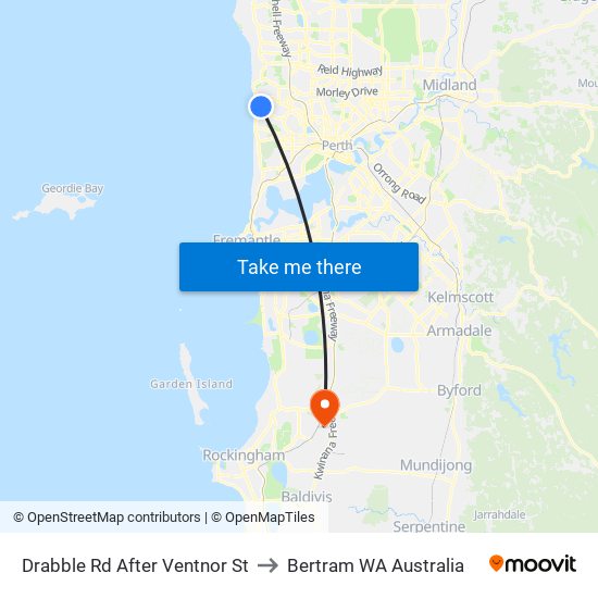 Drabble Rd After Ventnor St to Bertram WA Australia map