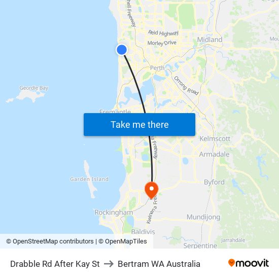 Drabble Rd After Kay St to Bertram WA Australia map