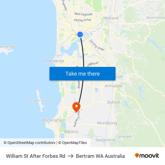 William St After Forbes Rd to Bertram WA Australia map