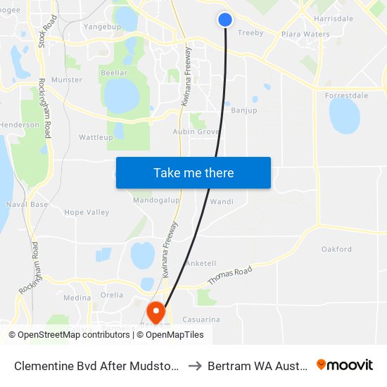 Clementine Bvd After Mudstone Rd to Bertram WA Australia map