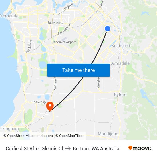 Corfield St After Glennis Cl to Bertram WA Australia map