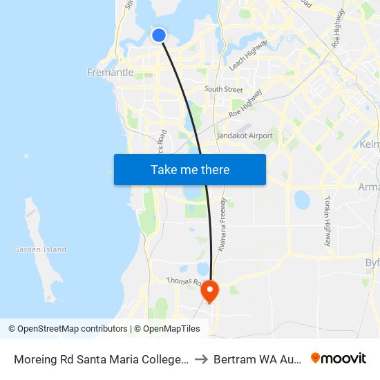 Moreing Rd Santa Maria College Stamd 1 to Bertram WA Australia map