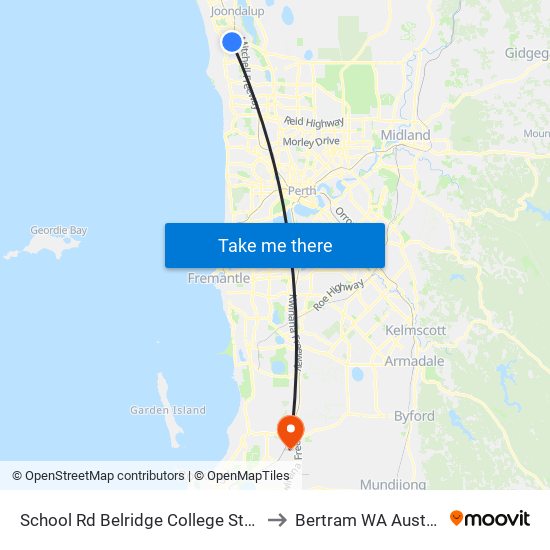 School Rd Belridge College Stand 3 to Bertram WA Australia map