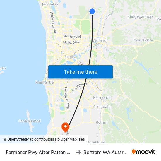 Farmaner Pwy After Patten Way to Bertram WA Australia map