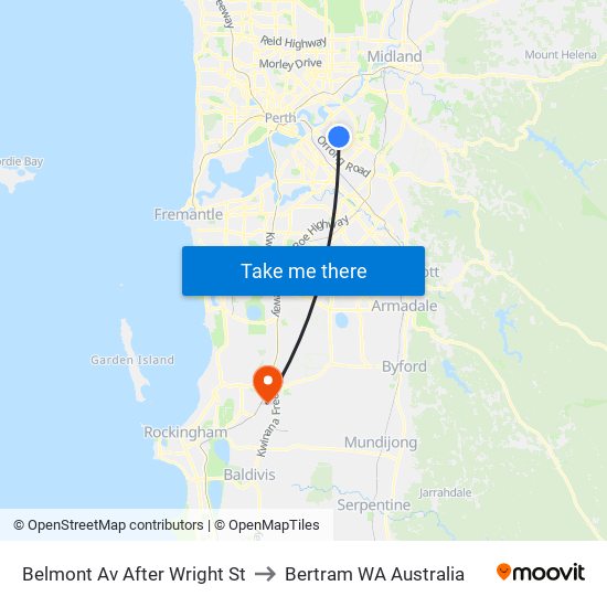 Belmont Av After Wright St to Bertram WA Australia map