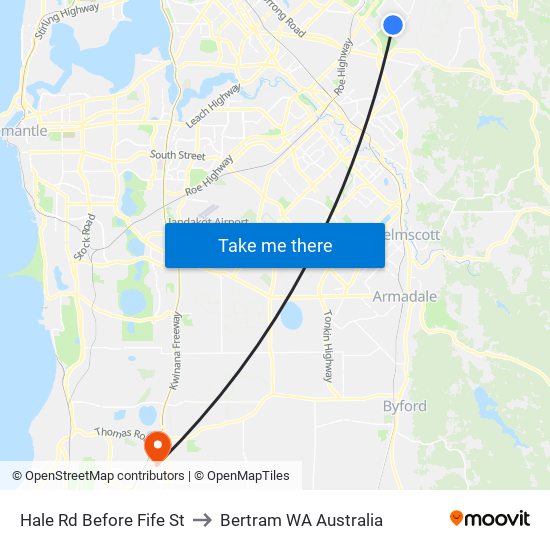 Hale Rd Before Fife St to Bertram WA Australia map