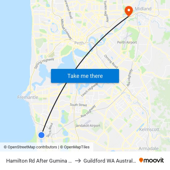 Hamilton Rd After Gumina Pl to Guildford WA Australia map