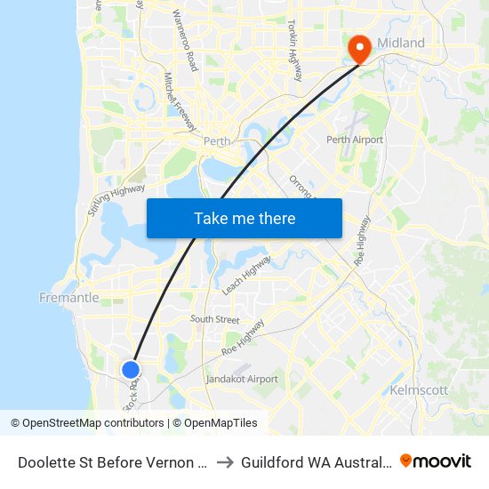 Doolette St Before Vernon Pl to Guildford WA Australia map