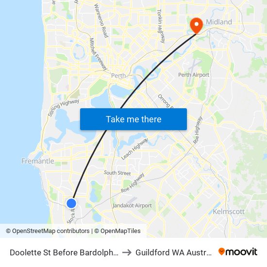 Doolette St Before Bardolph Rd to Guildford WA Australia map