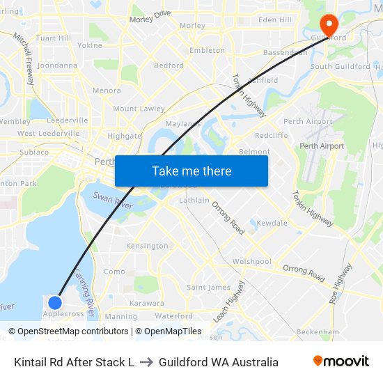 Kintail Rd After Stack L to Guildford WA Australia map