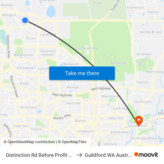 Distinction Rd Before Profit Pass to Guildford WA Australia map