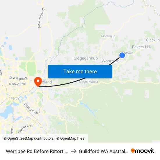 Werribee Rd Before Retort Cl to Guildford WA Australia map