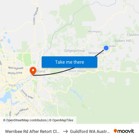 Werribee Rd After Retort Close to Guildford WA Australia map