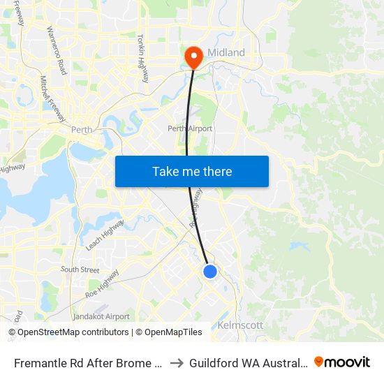 Fremantle Rd After Brome St to Guildford WA Australia map