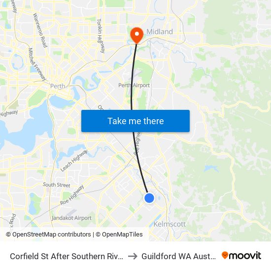 Corfield St After Southern River Rd to Guildford WA Australia map