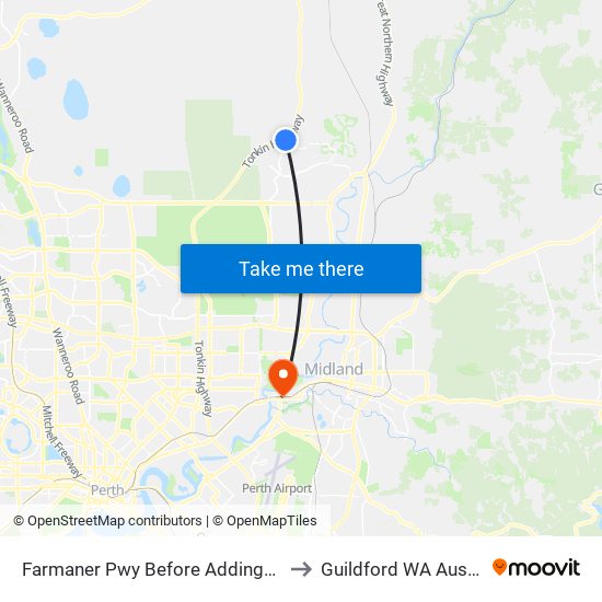 Farmaner Pwy Before Addingham Dr to Guildford WA Australia map