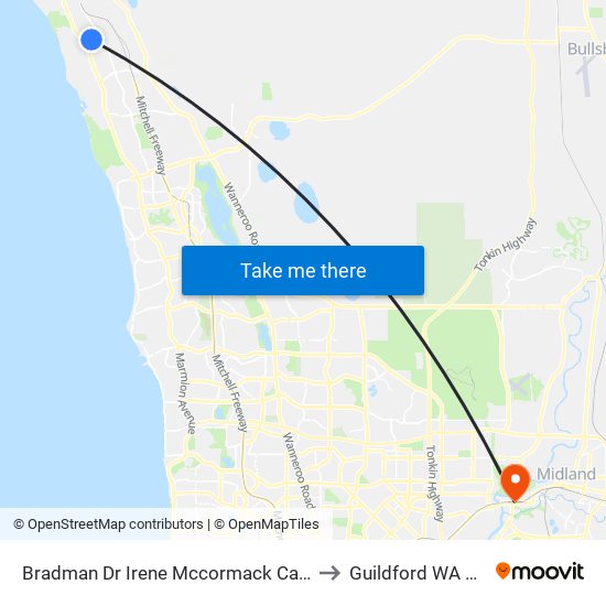 Bradman Dr Irene Mccormack Cath Coll Stand 2 to Guildford WA Australia map