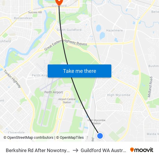 Berkshire Rd After Nowotny Wy to Guildford WA Australia map
