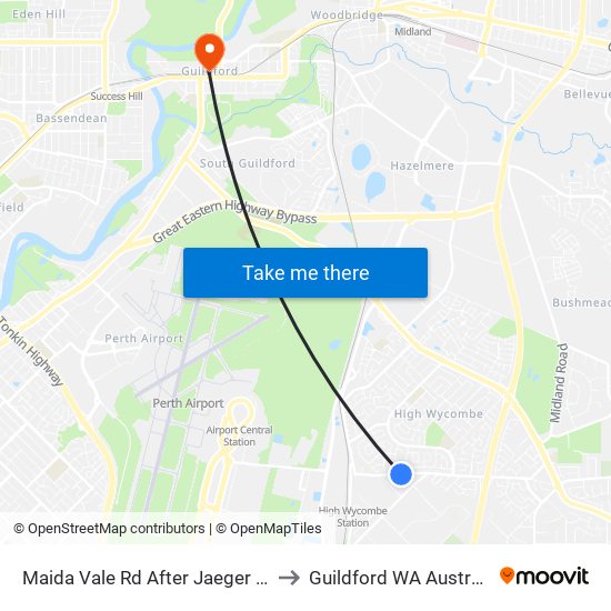 Maida Vale Rd After Jaeger Crt to Guildford WA Australia map