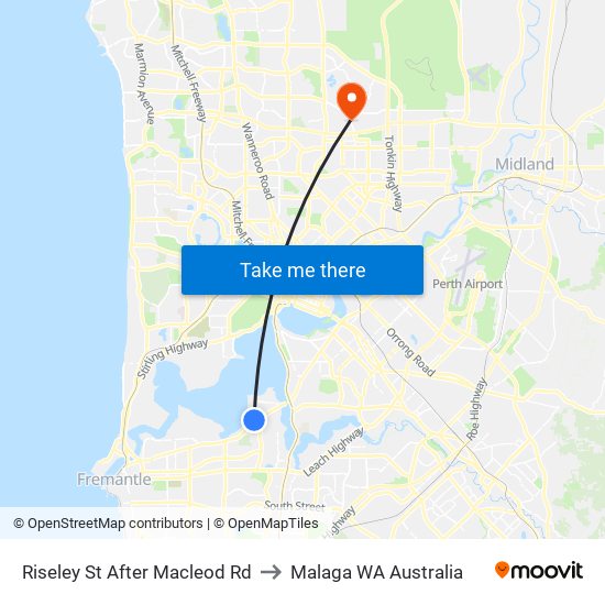 Riseley St After Macleod Rd to Malaga WA Australia map