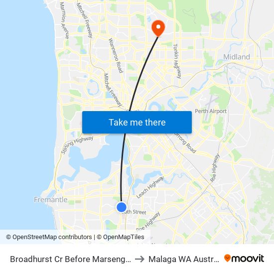 Broadhurst Cr Before Marsengo Rd to Malaga WA Australia map