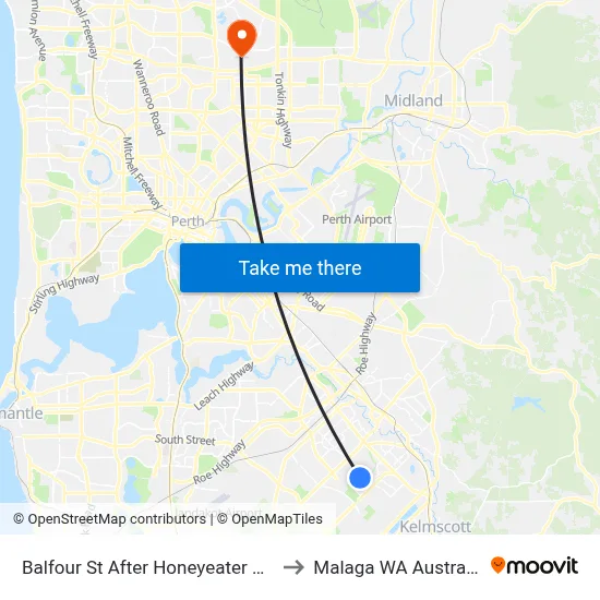 Balfour St After Honeyeater Gld to Malaga WA Australia map