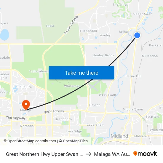 Great Northern Hwy Upper Swan Primary S1 to Malaga WA Australia map