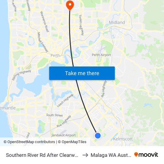 Southern River Rd After Clearwater Dr to Malaga WA Australia map