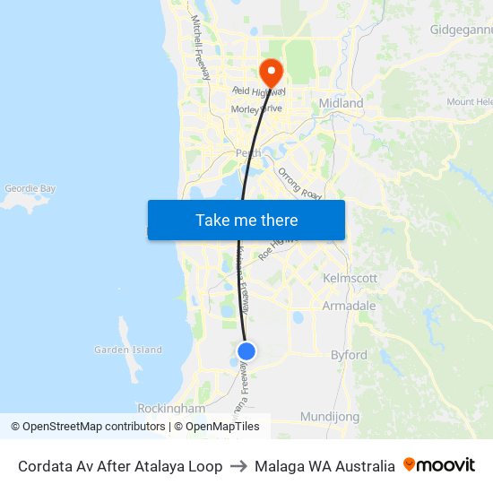 Cordata Av After Atalaya Loop to Malaga WA Australia map