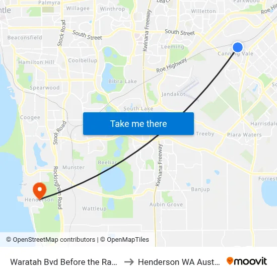 Waratah Bvd Before the Ramble to Henderson WA Australia map