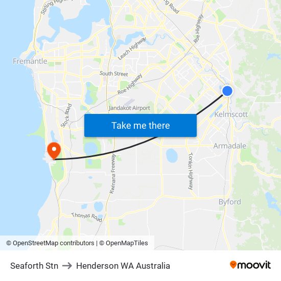 Seaforth Stn to Henderson WA Australia map